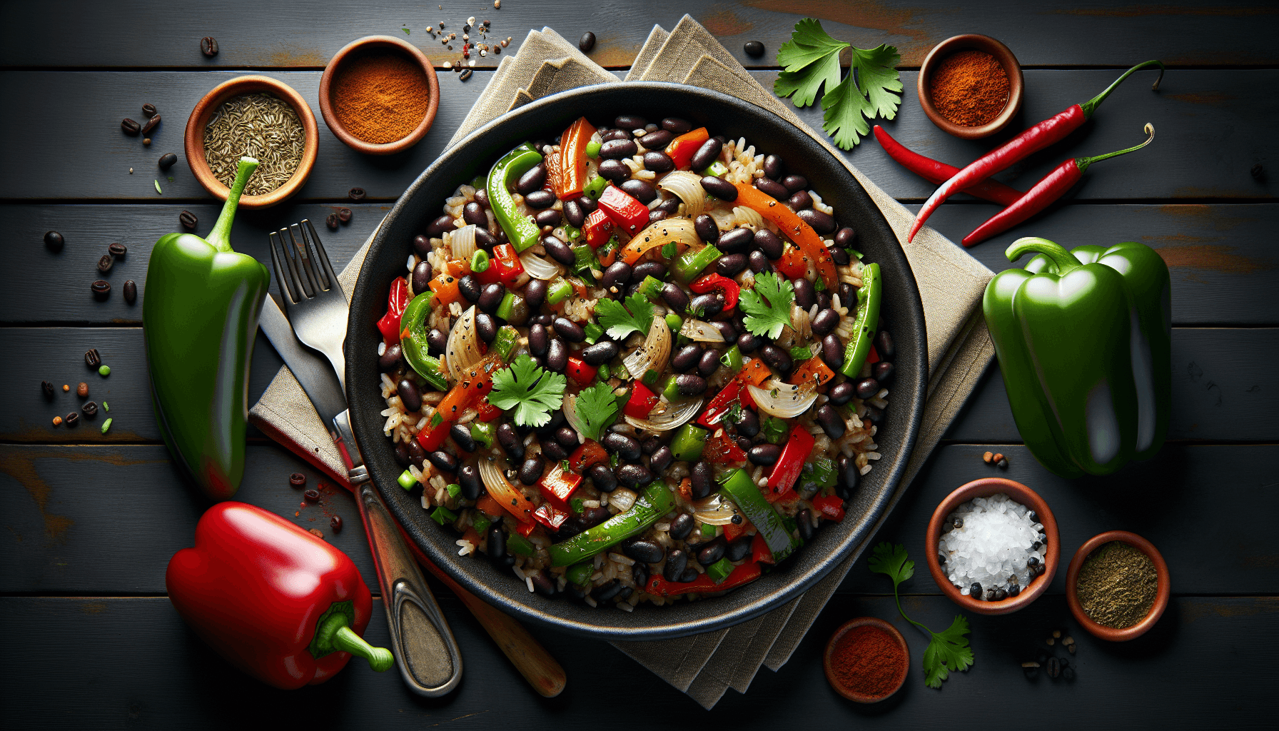 Фальшивий рис з чорною квасолею