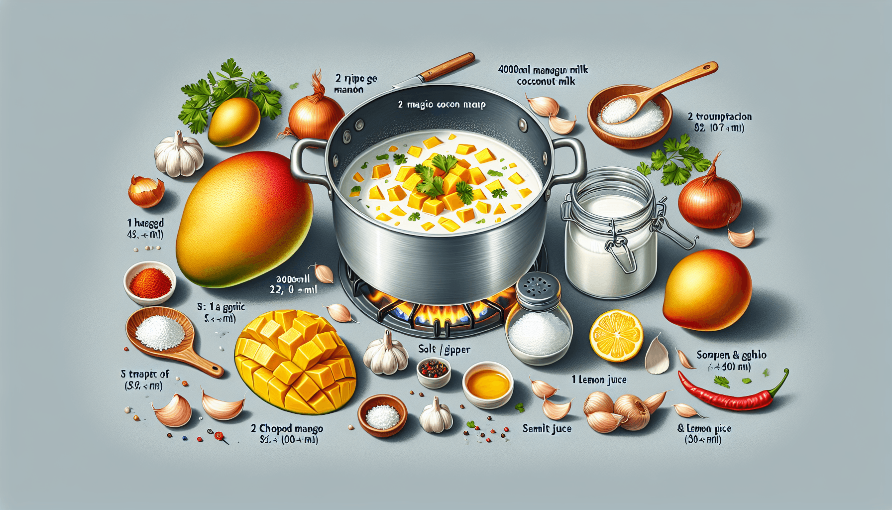 Суп з манго та кокосом