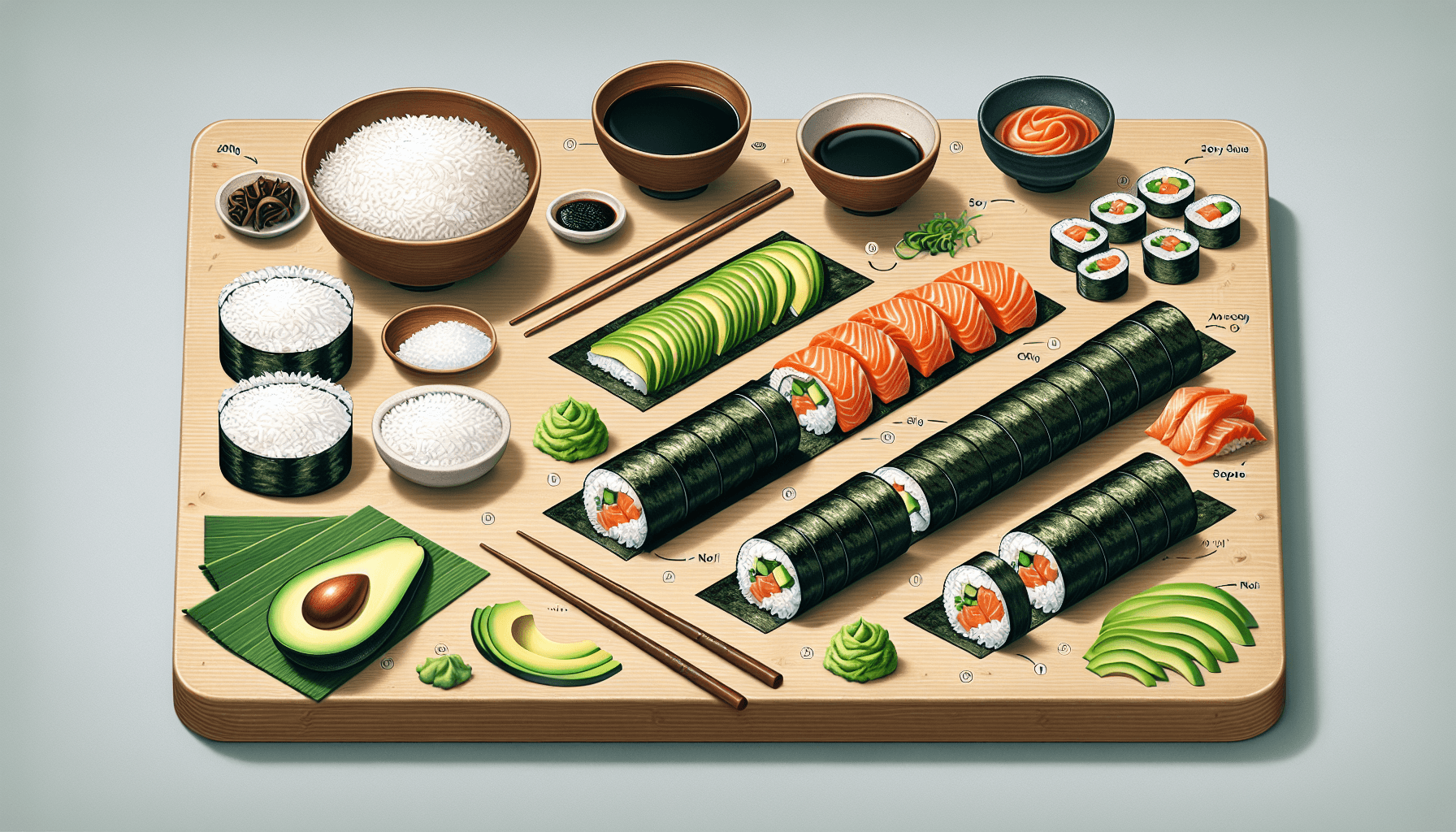 Свіжі роли з лососем