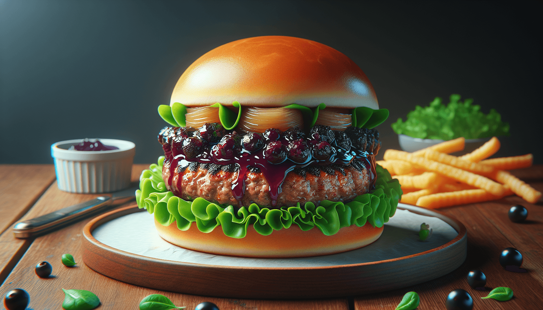 Бургер з чорноплідною калиновою пастою