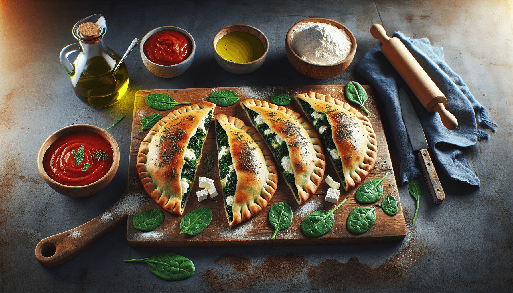 Кальцоне з шпинатом та рикотто