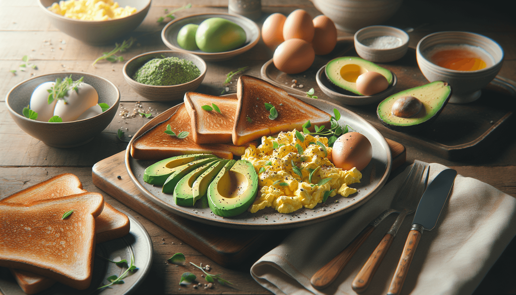 Скрамбл з яйцями та авокадо