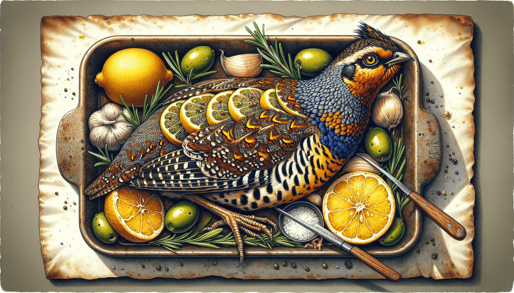 Цесарка з лимонами та оливками